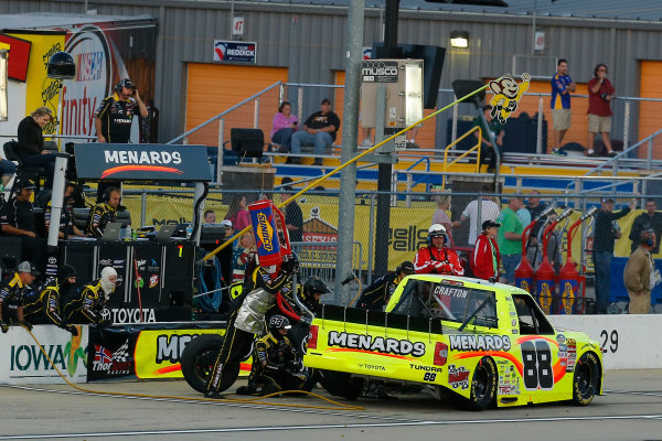 NASCAR Camping World Truck Series
M&M?s 200 presented by Casey?s General Store
Iowa Speedway, Newton, IA USA
Friday 23 June 2017
Matt Crafton, Fisher Nuts/Menards Toyota Tundra pit stop
World Copyright: Russell LaBounty
LAT Images NASCAR Camping World Truck Series
M&M?s 200 presented by Casey?s General Store
Iowa Speedway, Newton, IA USA
Friday 23 June 2017
Matt Crafton, Fisher Nuts/Menards Toyota Tundra pit stop
World Copyright: Russell LaBounty
LAT Images